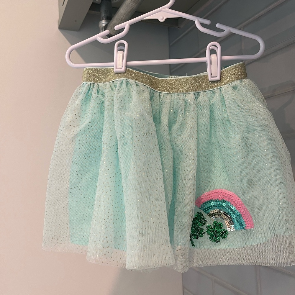 Girls Mint Sequin Rainbow Tulle Skirt - Brand: